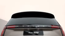 Static shot of the Volvo EM90, rear shot close up