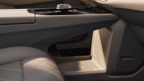 Close up of cubby storage in Volvo EM90