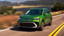 Driving shot of the updated VW Taos
