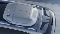 High angled static shot of Lingyuan vehicle-mounted drone system on the roof of BYD Sealion