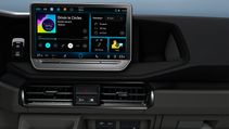 Close up of new dash screen in 2025 refreshed VW Grand California motorhome