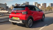 Citroen e-C3 exterior rear three quarter dynamic 