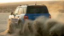 Ford Bronco Sport exterior rear three quarter dynamic desert
