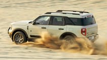 Ford Bronco Sport exterior rear three quarter dynamic desert
