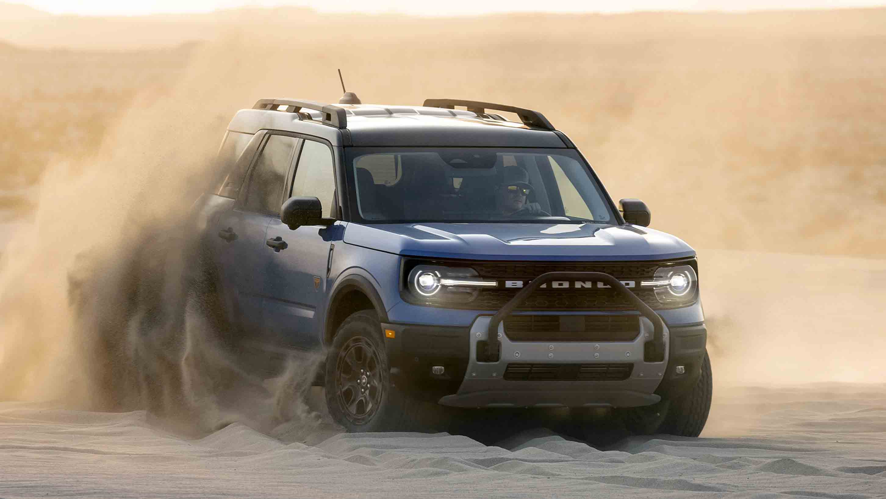 Ford Bronco Sport exterior front dynamic desert