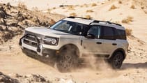 Ford Bronco Sport exterior front three quarter dynamic desert