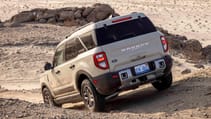 Ford Bronco Sport exterior rear three quarter dynamic desert