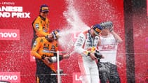 Japanese Grand Prix podium celebrations