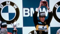 Lotus 97T Senna podium