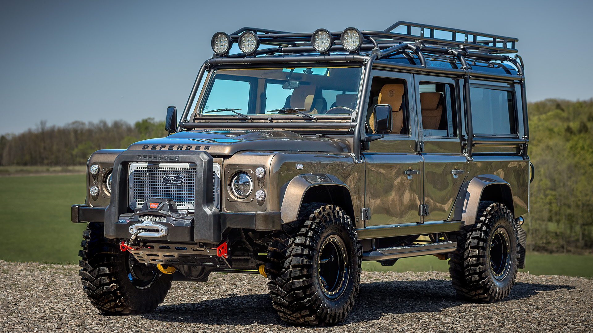An exterior shot of a version of a Helderburg Land Rover Defender