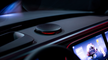 Close up interior shot of Smart #5 Brabus, central rising speaker