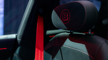 Close up interior shot of Smart #5 Brabus, embroidered head rest