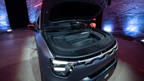 Exterior shot of Smart #5 Brabus with bonnet up showing front boot