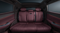 Interior shot of Denza Z9 GT, rear seats looking back