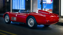 Static shot of 1956 Maserati 200S from rear three quarter