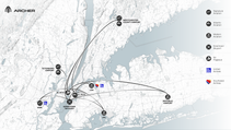 Archer Aviation's future network of air taxis for NYC