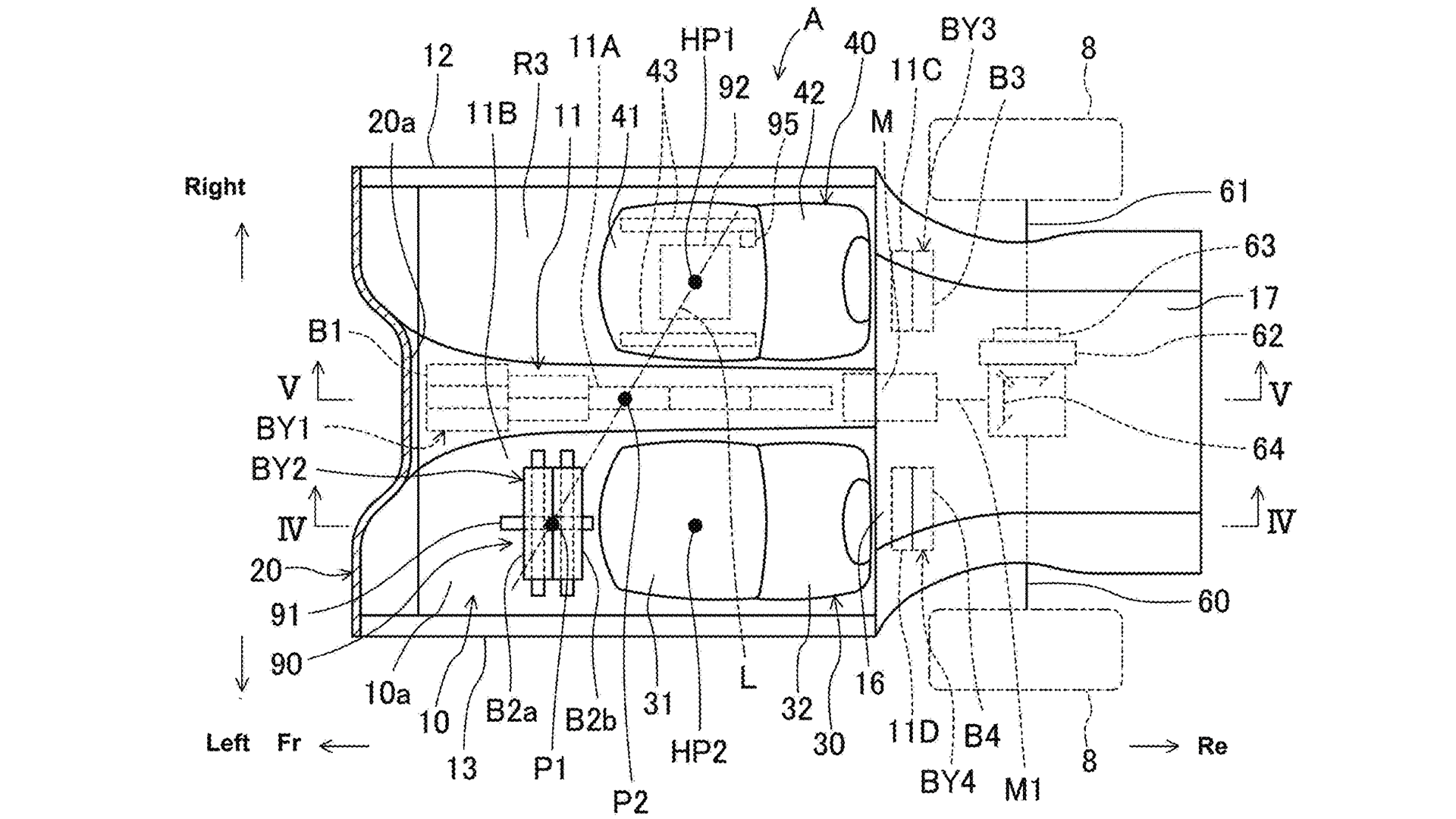 birds eye illustration of how Mazda would lay out an electric motor, power unit and battery configuration in a MX-5-style vehicle