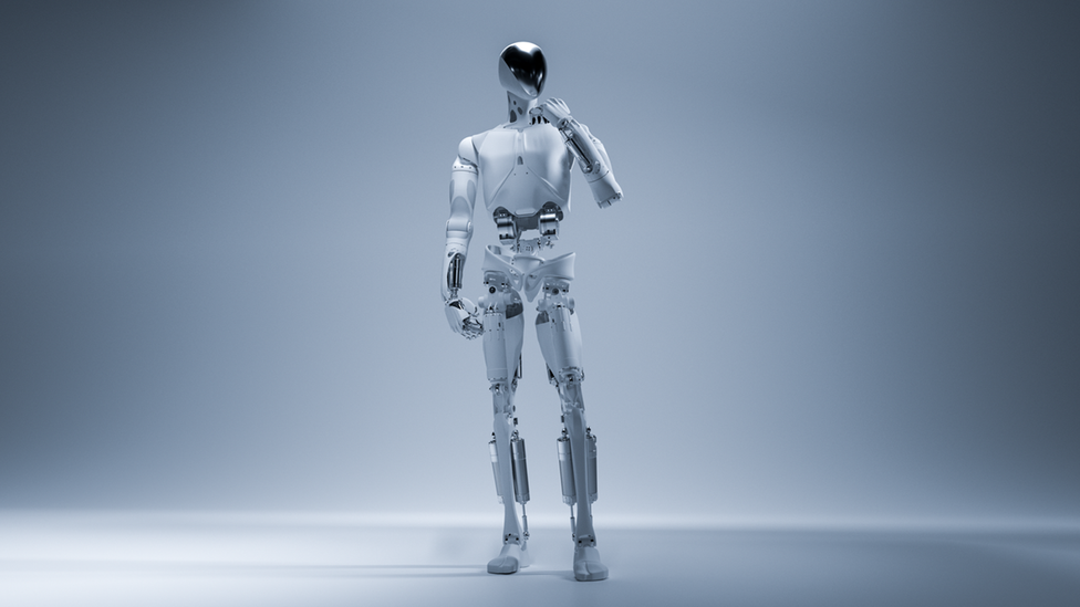 Static studio shot of human-like Xpeng Iron robot