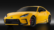  Static shot of Toyota GR86 Yuzu Edition, a bright yellow sports car