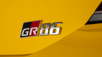 Close up exterior shot of Toyota GR86 Yuzu Edition badge