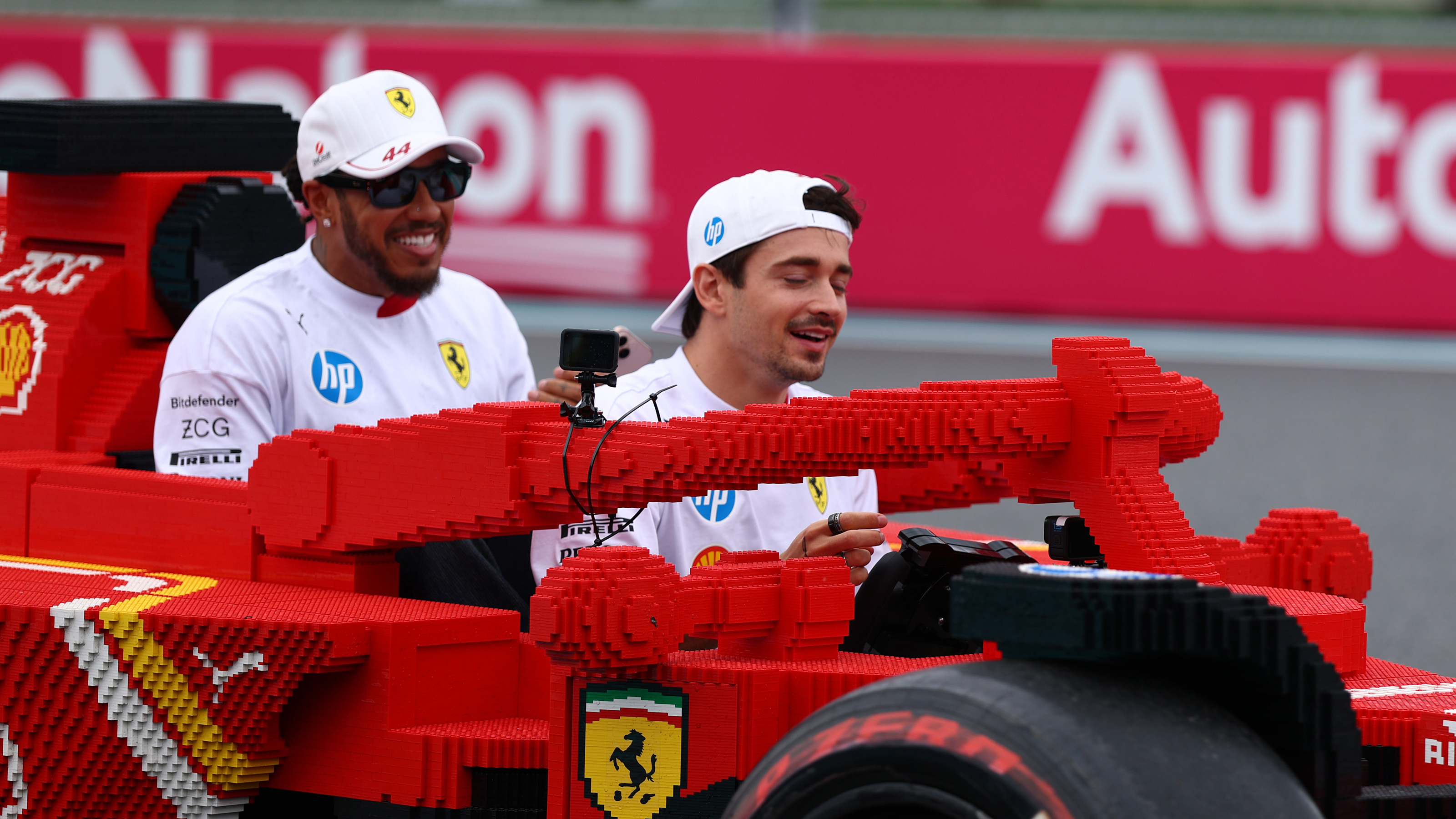 Lego F1 Miami Grand Prix parade Lego Ferrari