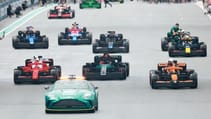 Lego F1 Miami Grand Prix parade Lego grid