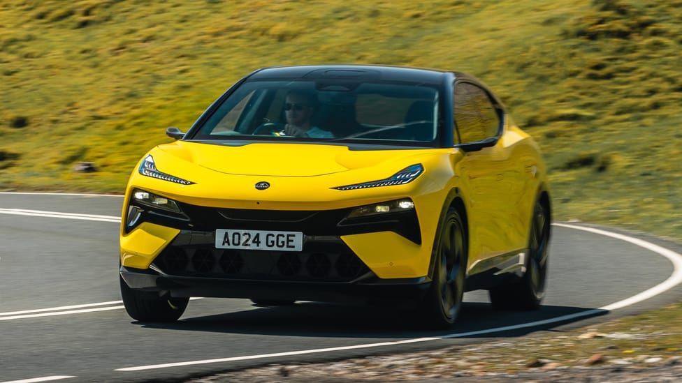 A driving shot of the Lotus Eletre