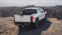 GMC Sierra EV exterior rear three quarter static