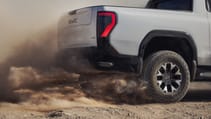 GMC Sierra EV exterior rear three quarter dynamic