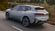 BMW iX3 prototype exterior rear three quarter dynamic