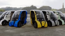 Group Static shot of five Hopper e-Bikes (covered trike)