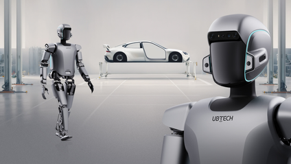Studio shot of humanoid robots from UBTech