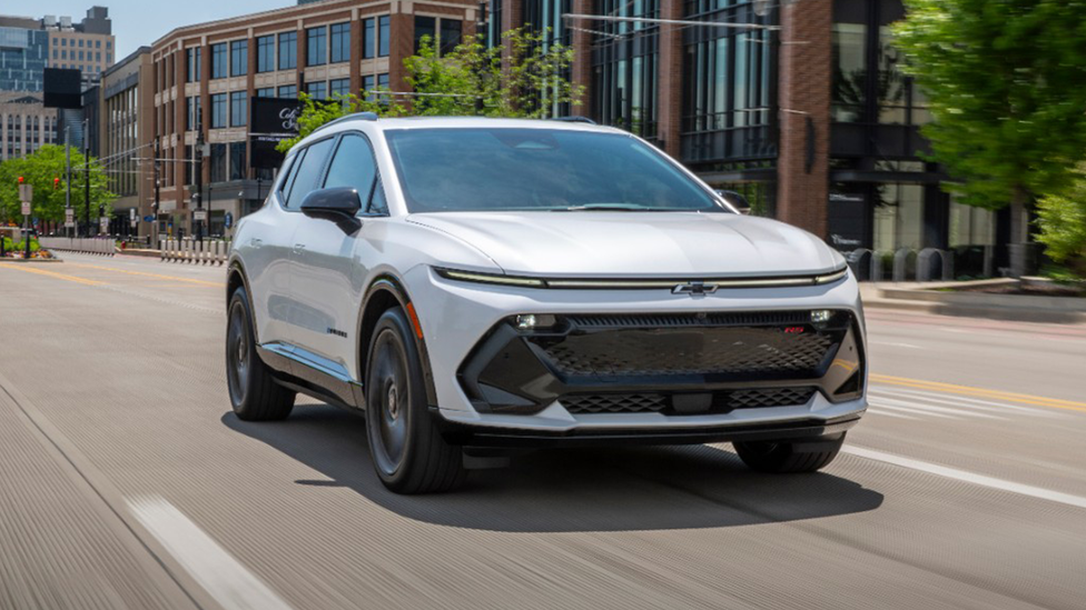 Driving shot of the Chevrolet Equinox EV