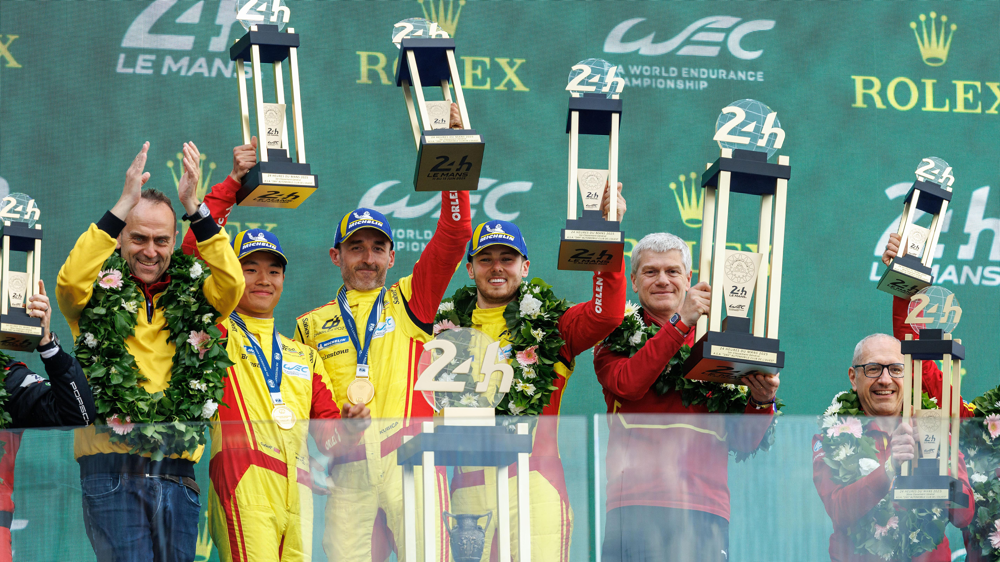 Le Mans 24 Hours AF Corse celebration podium