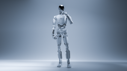 Static studio shot of Xpeng Iron humanoid robot