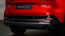 Close-up shot of new Mazda CX-5 SUV, rear bumper