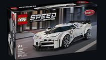 Front of box of Lego Speed Champions Bugatti Centodieci model