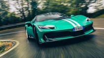 Ferrari 296 Speciale green front cornering