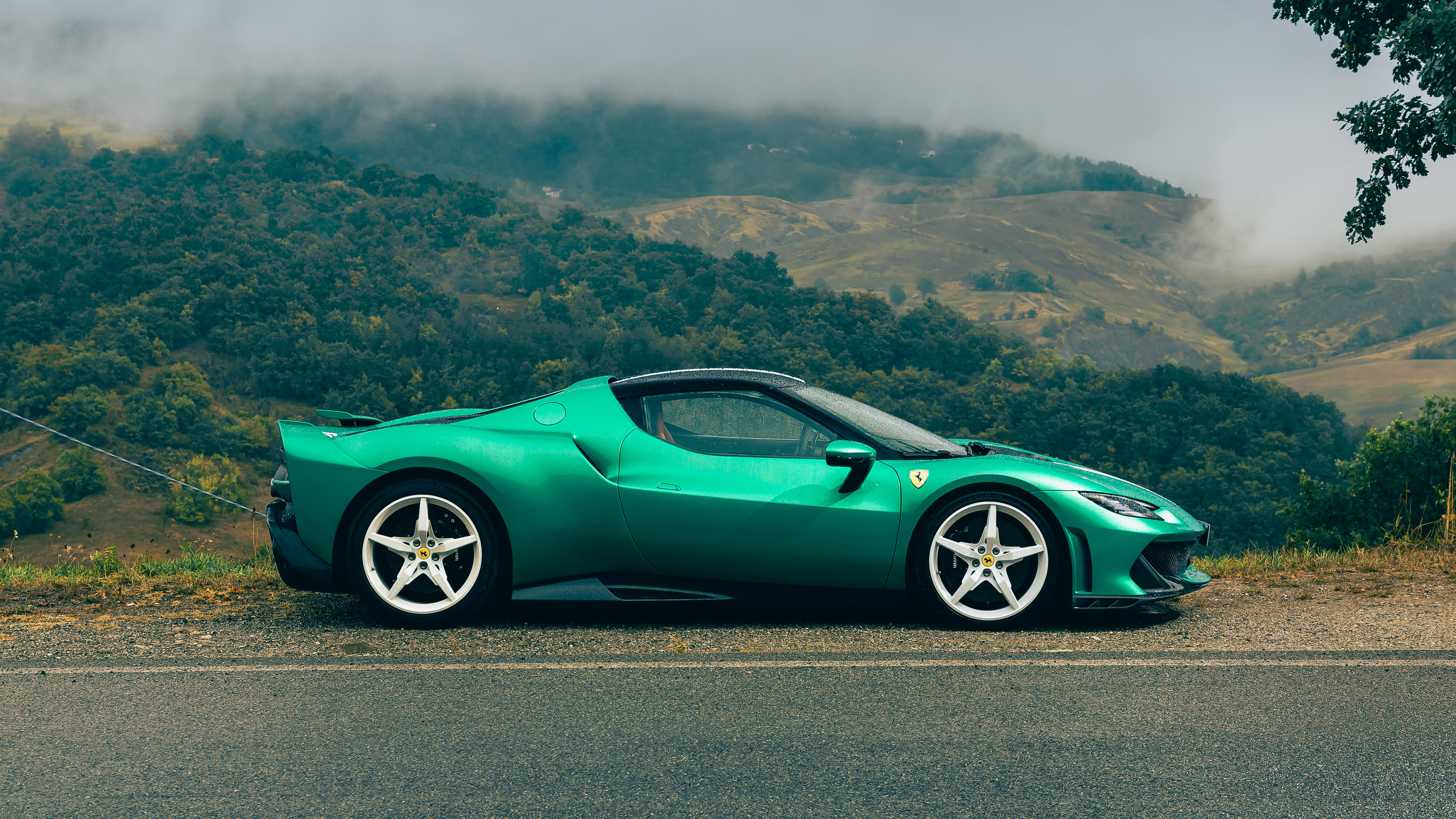 Ferrari 296 Speciale green side profile