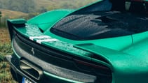 Ferrari 296 Speciale green rear spoilers