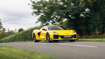 Corvette Z06 yellow cornering