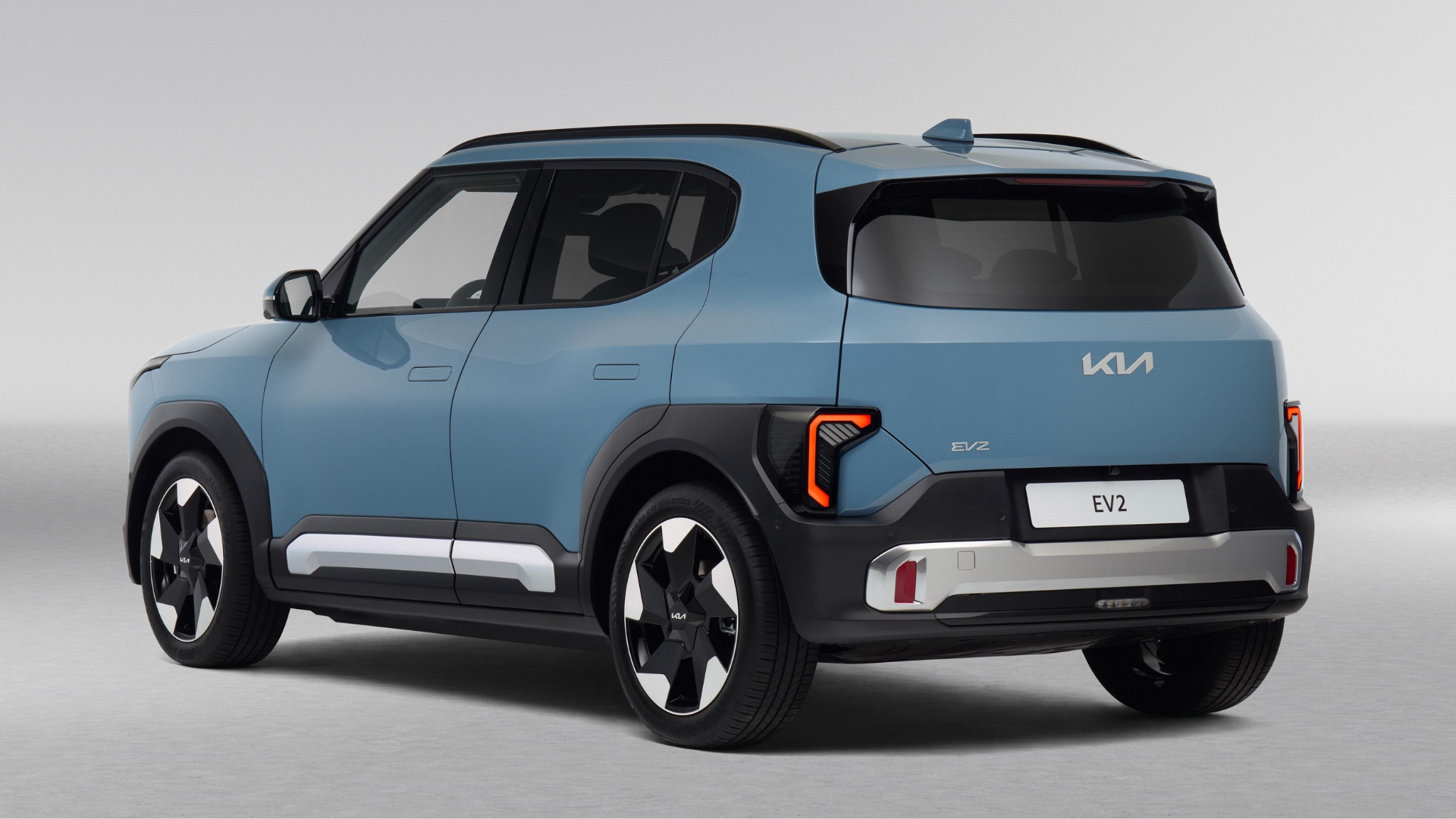 Kia EV2 pictured from the back