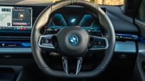 BMW 550e steering wheel