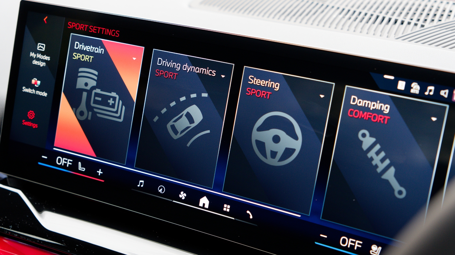 BMW 550e close up of screen features