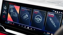 BMW 550e close up of screen features