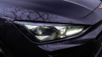 Close up of right headlight on Cupra Leon Estate VZ1