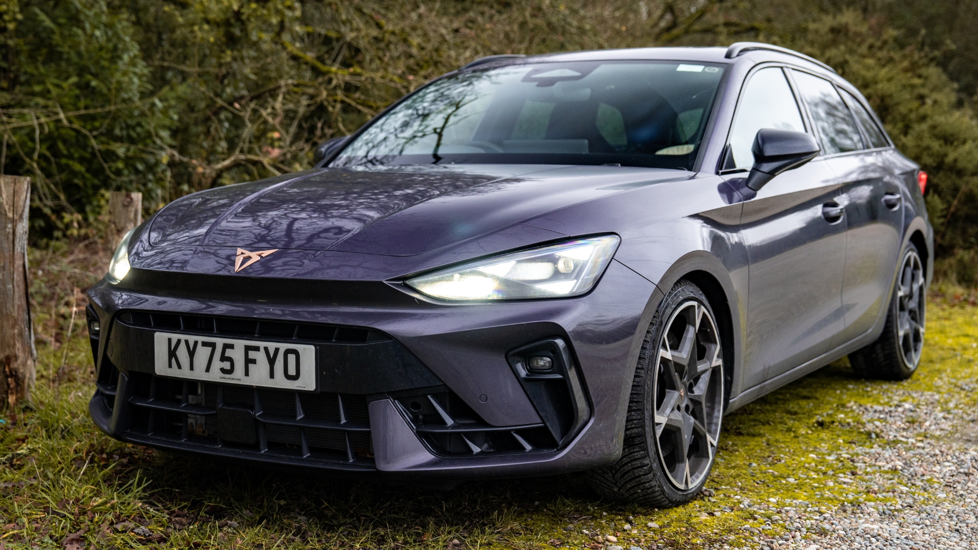 Cupra Leon Estate VZ1 parked outside on rural road