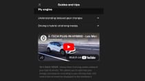 Dacia Bigster app examples showing helpful guides and tips