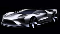 Honda NSX Tribute by Italdesign sketch pictured from the front