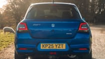 Suzuki Swift pictured from the back.